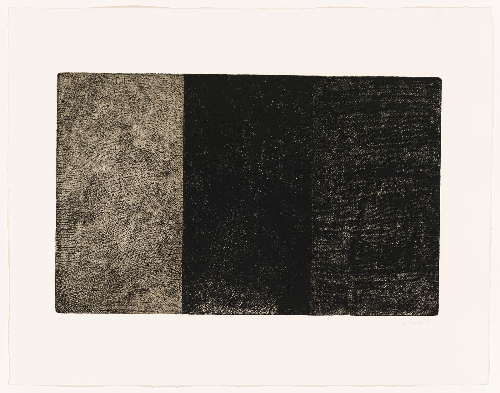 Three vertical textured panels in varying shades of black and gray on a white background.