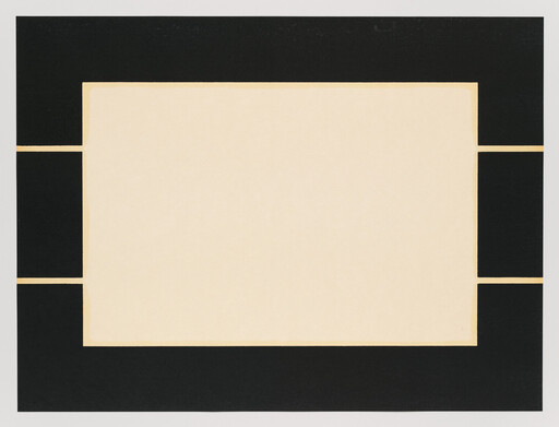 A large pale rectangle centered inside a thick black border with narrow side openings.