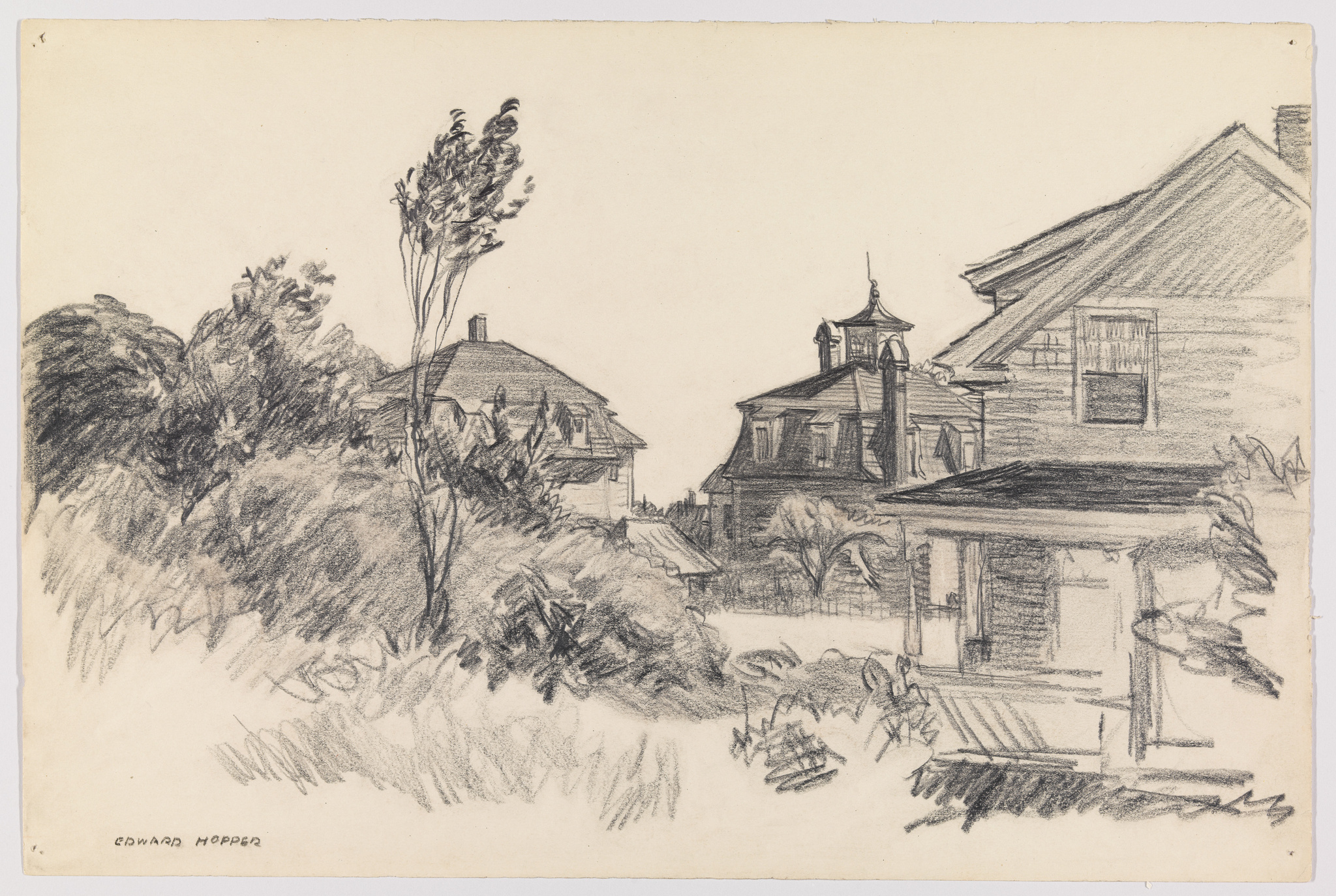 Edward Hopper | (Study of Landscape with Houses) | Whitney Museum of ...