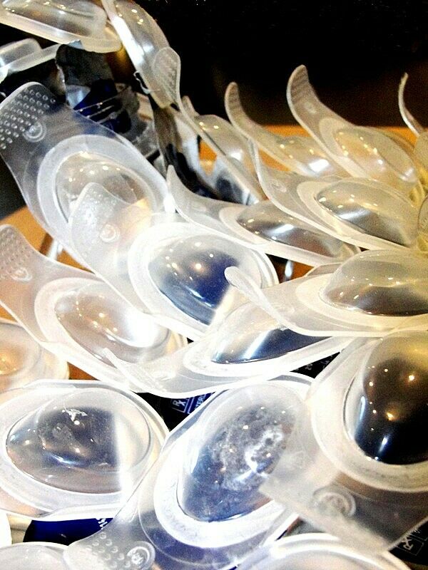 Contact lens containers on a table
