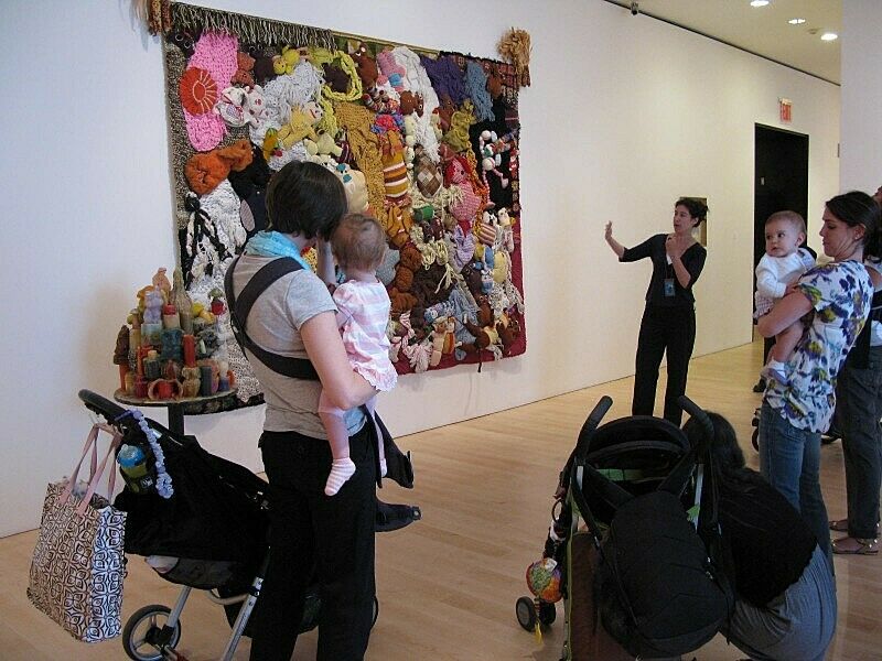 A Joan Tisch Teaching Fellow leads parents and babies through Collecting Biennials.