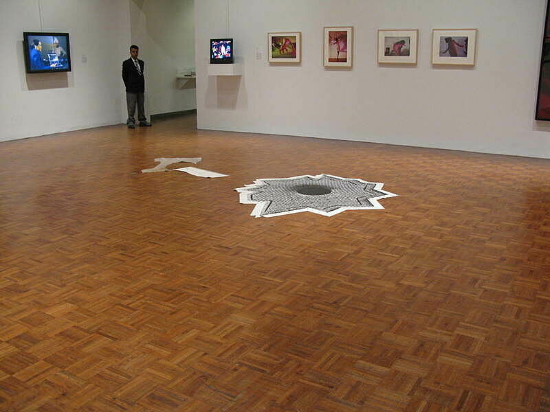 Artwork on the floor by Yoko Ono