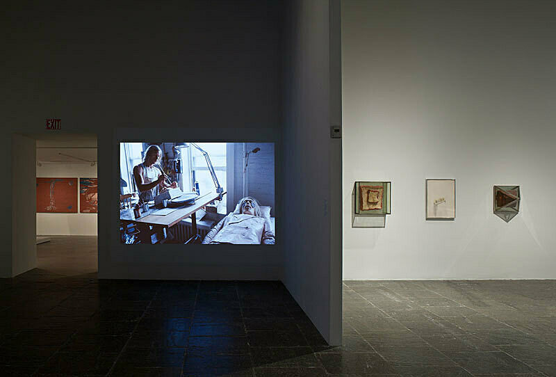 An installation view of artworks in a gallery.