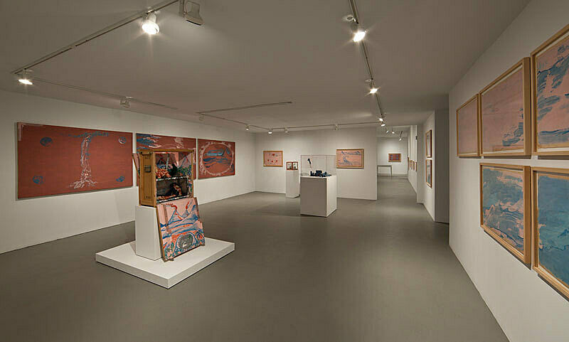 An installation view of artworks in a gallery.