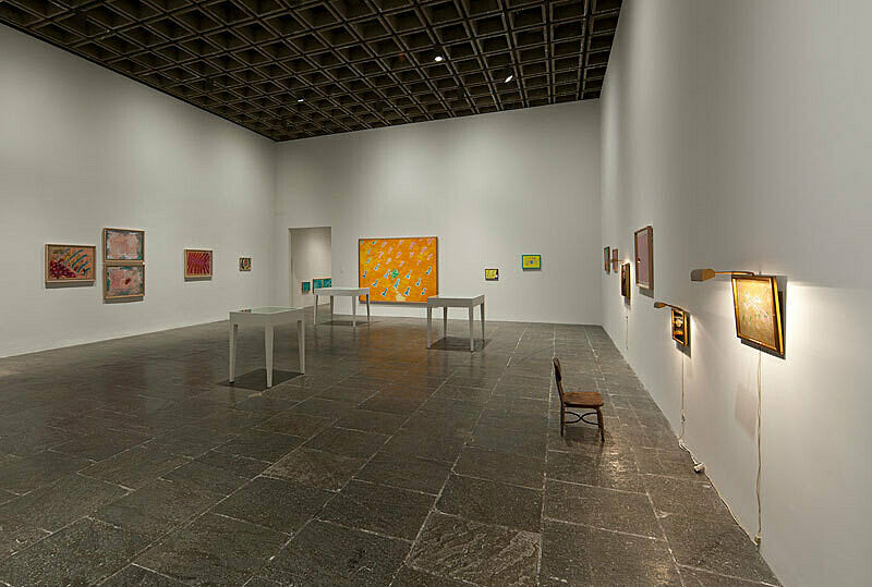 An installation view of artworks in a gallery.