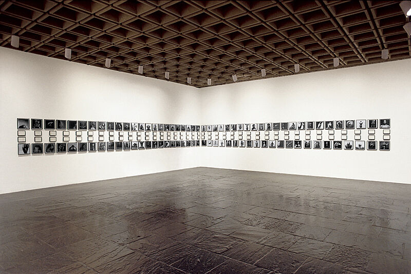 An installation view of artworks in a gallery.
