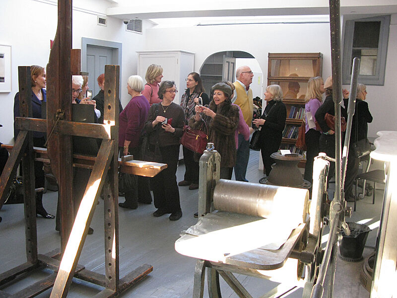 A group of Whitney Museum tour guides inside Hopper's studio