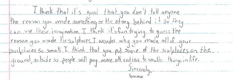 A student letter to Charles LeDray