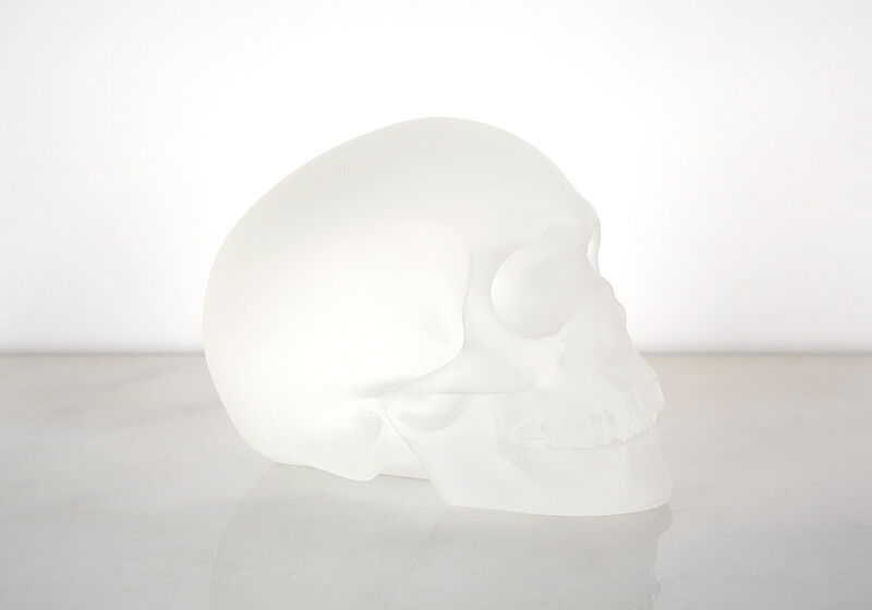 A skull made of frosted glass.