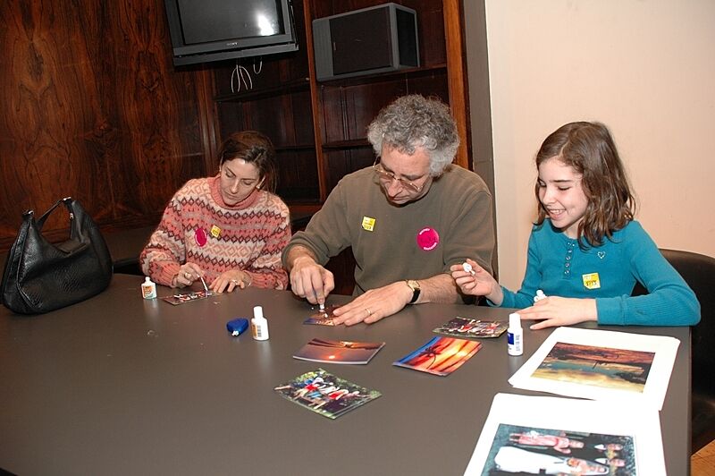 Parents and children making art