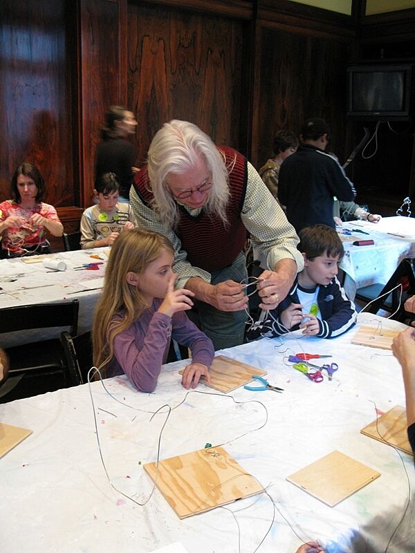 The artist working with kids