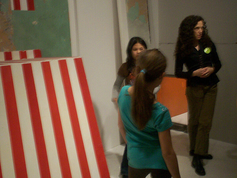 The artists shows kids her installation