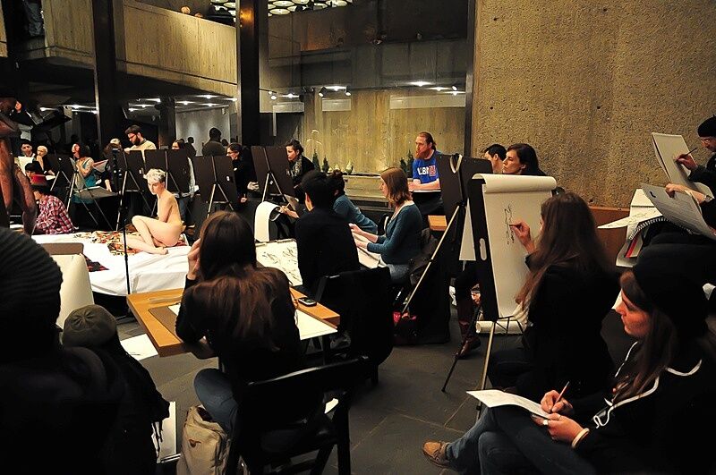 Nicole Eisenman Figure Drawing “Atelier” Whitney Museum of American Art