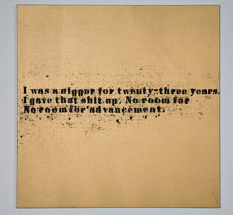 Artwork by Glenn Ligon from 2007 with text.