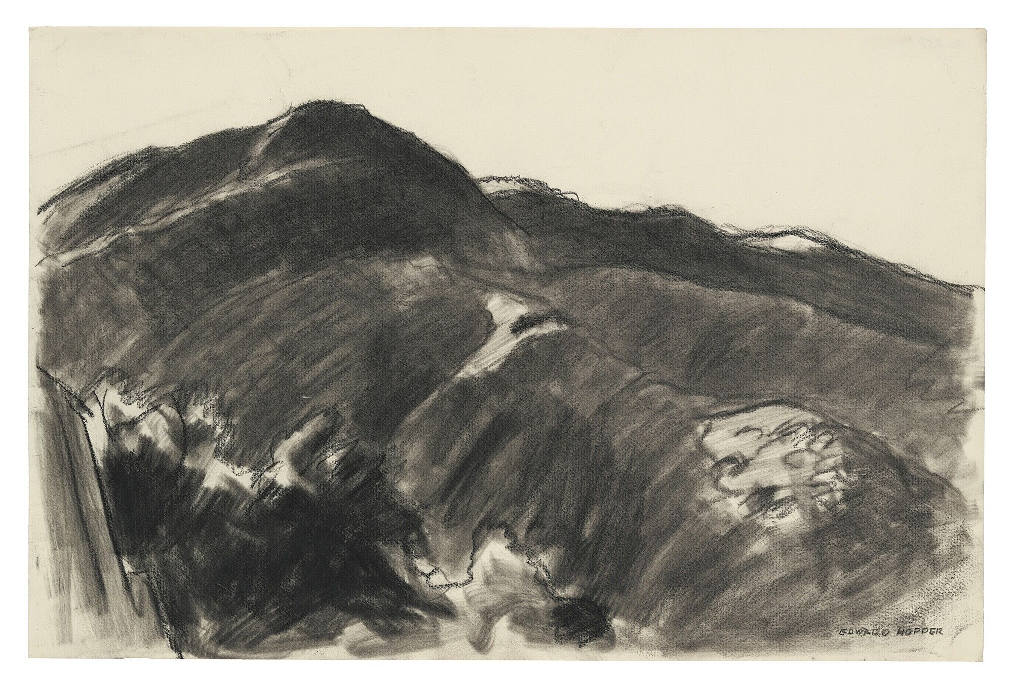 A drawing of desert dunes.