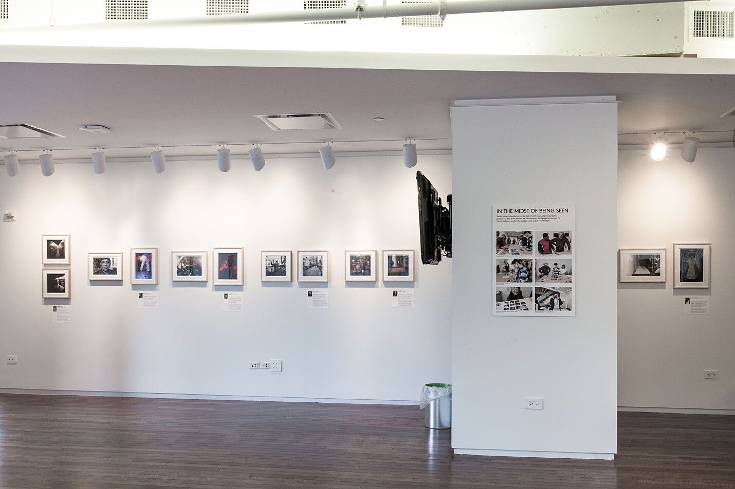 Photographs placed on wall.