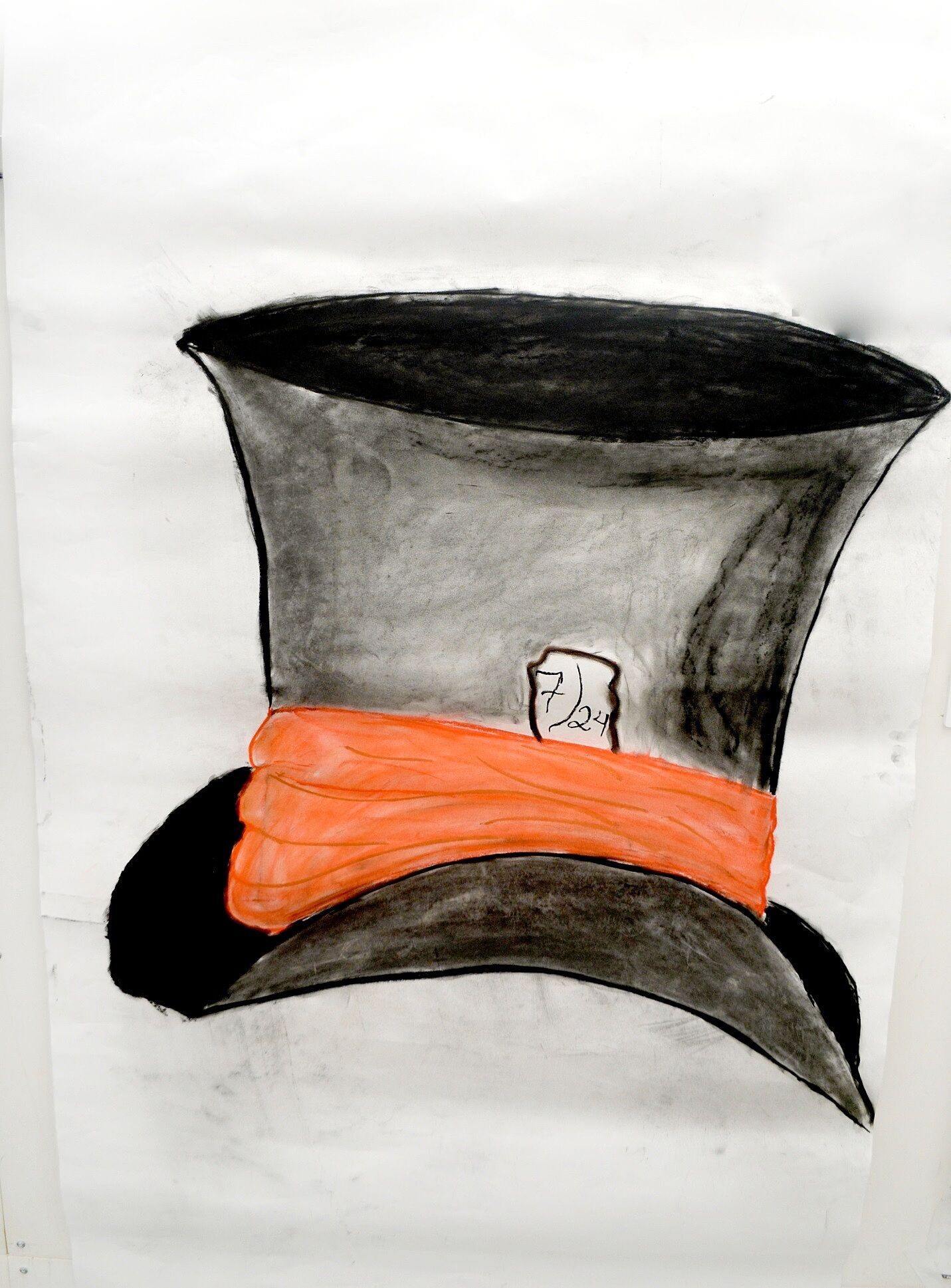 Alesa’s large-scale hat drawing, May 2013.