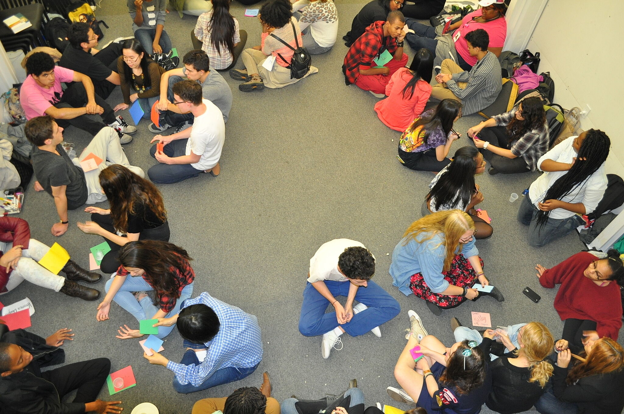 participants in a circle talking