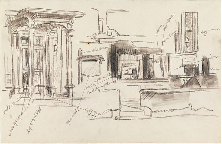 EDWARD HOPPER Drawing on paper (Handmade) signed and stamped mixed media |  eBay