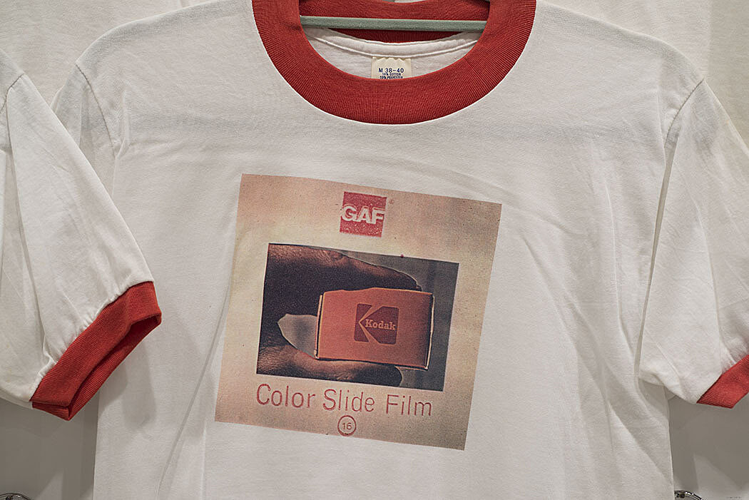 An installation of a printed shirt.