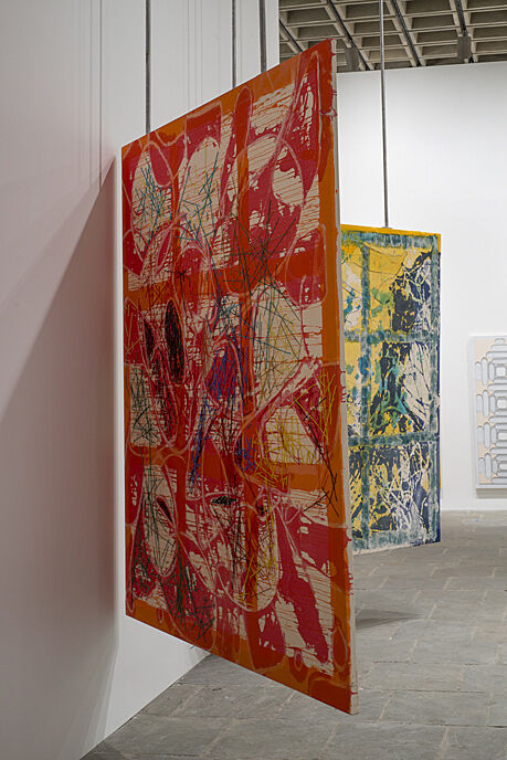 An installation view of artworks in a gallery.