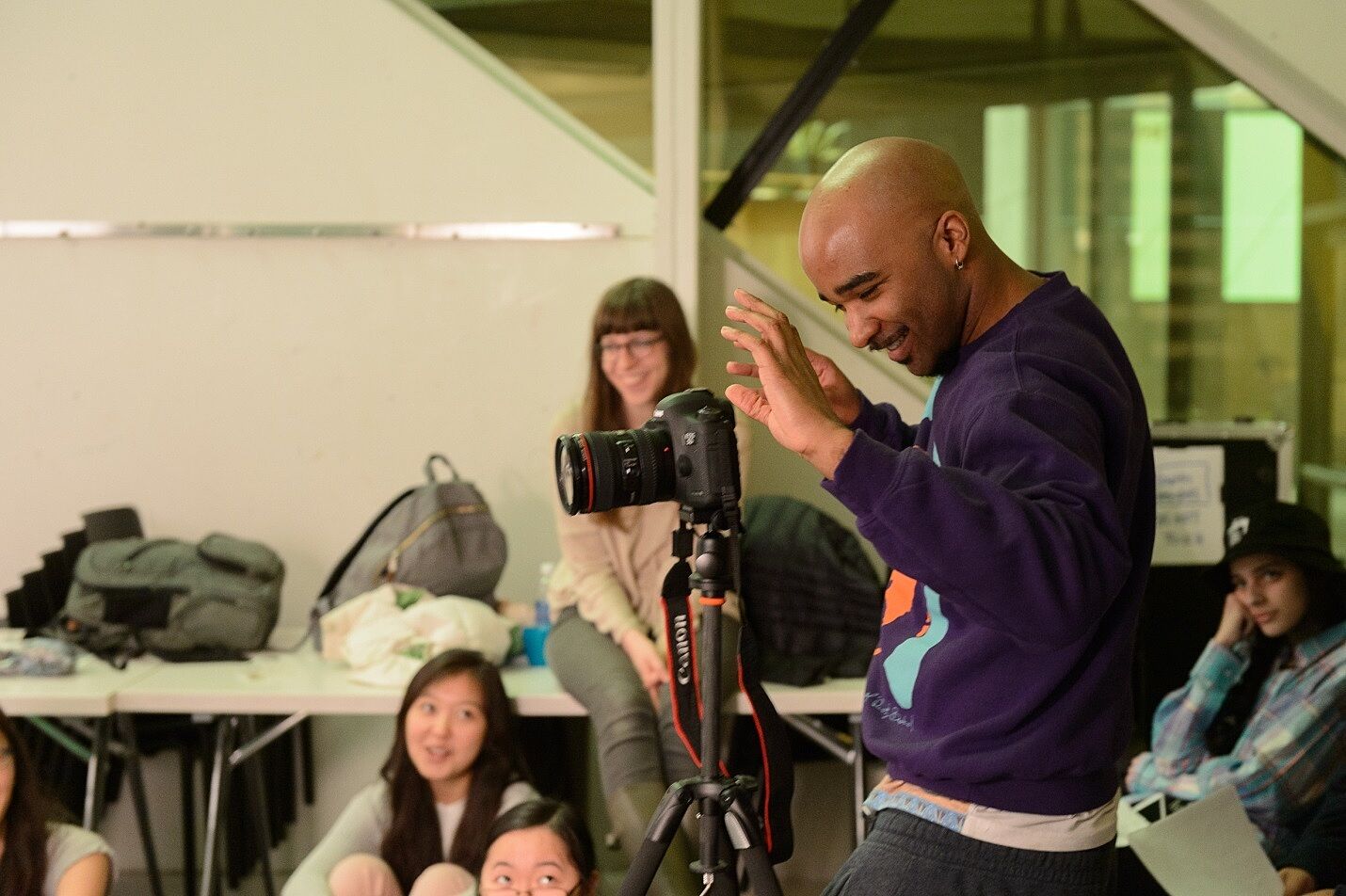 Jacolby Satterwhite, behind the camera in the Whitney Studio