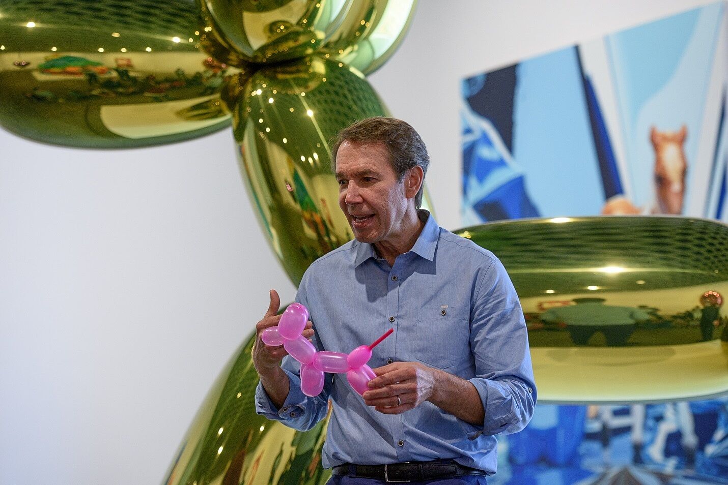 Artist Jeff Koons talking about one of his balloon projects.