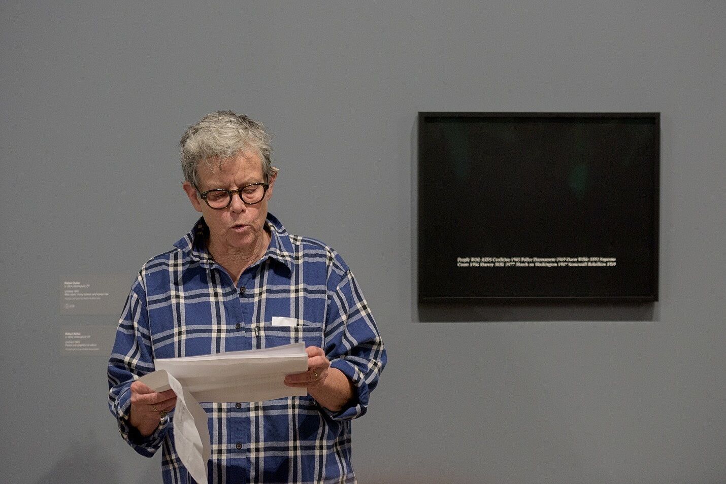 Catherine Lord reading at the Whitney