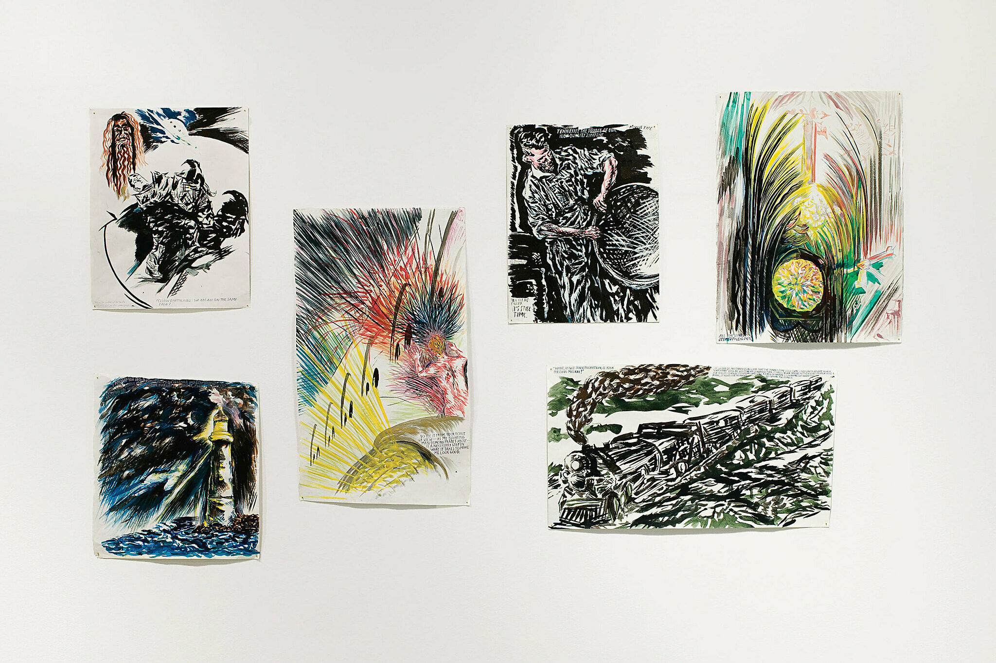 Six prints by Raymond Pettibon