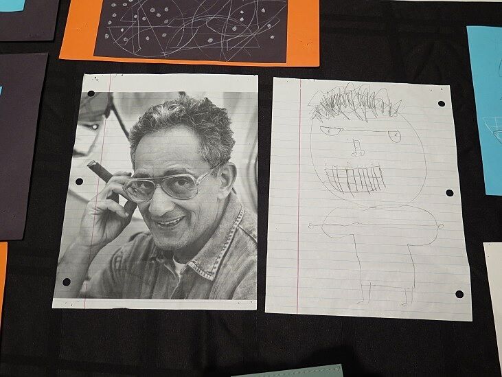 An art project using a photo of Frank Stella