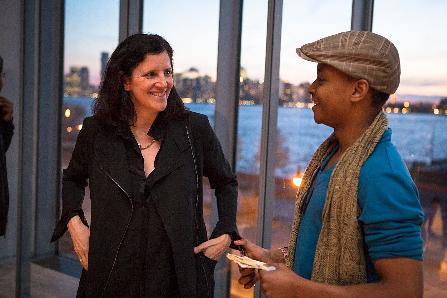 A teen talks to filmmaker Laura Poitras in the Whitney.