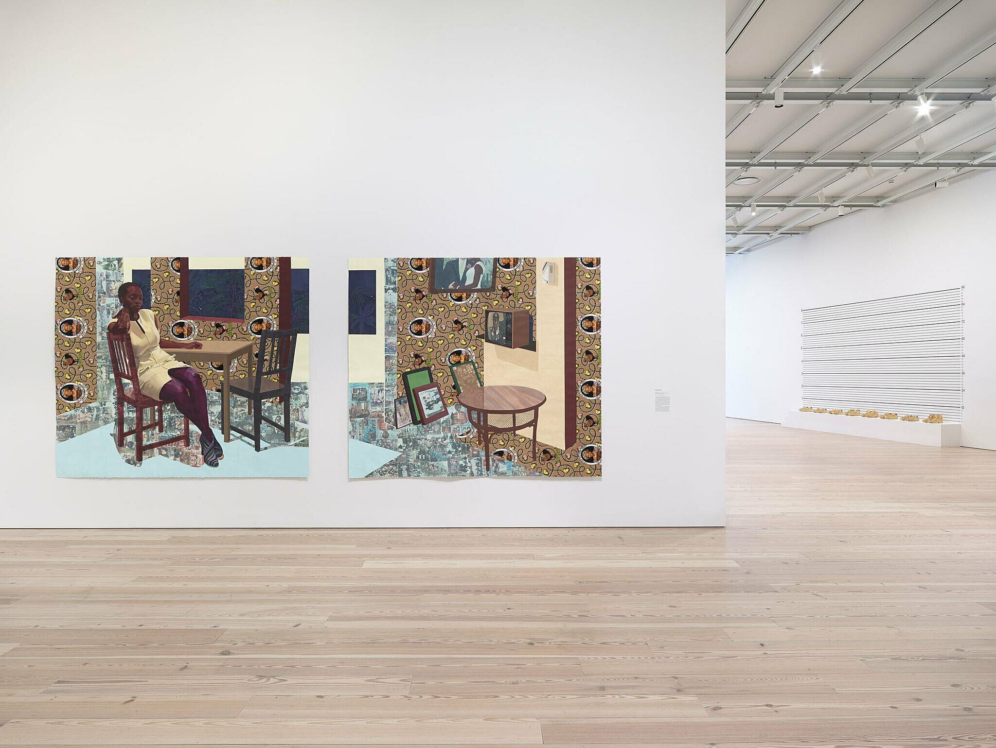 Installation view of a painting hung in the Whitney galleries.