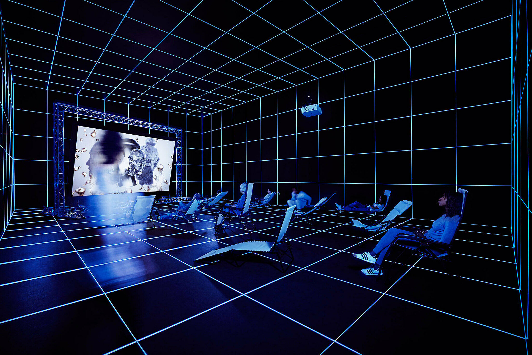 An immersive video installation by artist Hito Steyerl.
