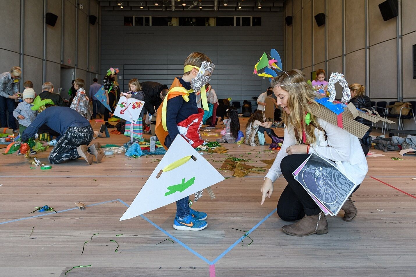 Kids made costumes during an Open Studios event