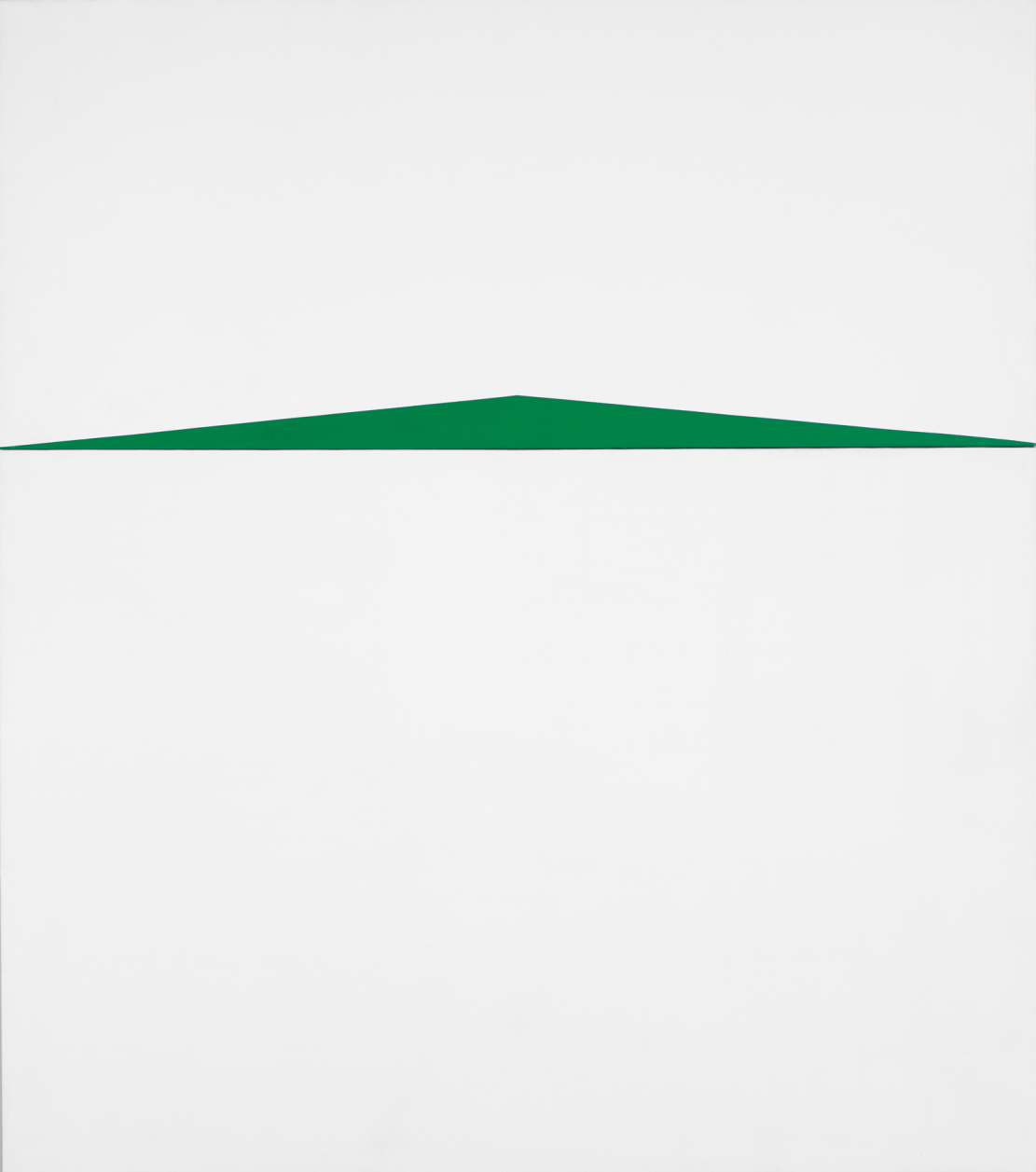 White and green artwork by Carmen Herrera.