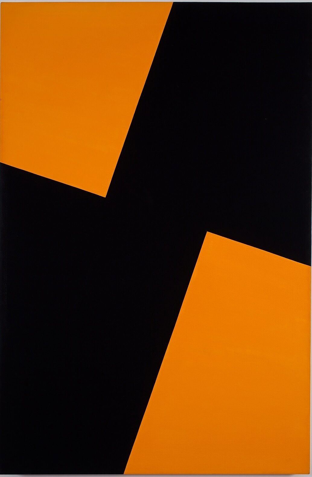 Orange and black artwork by Carmen Herrera.