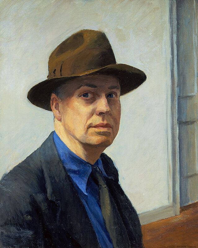 Self-portrait painting by Edward Hopper.