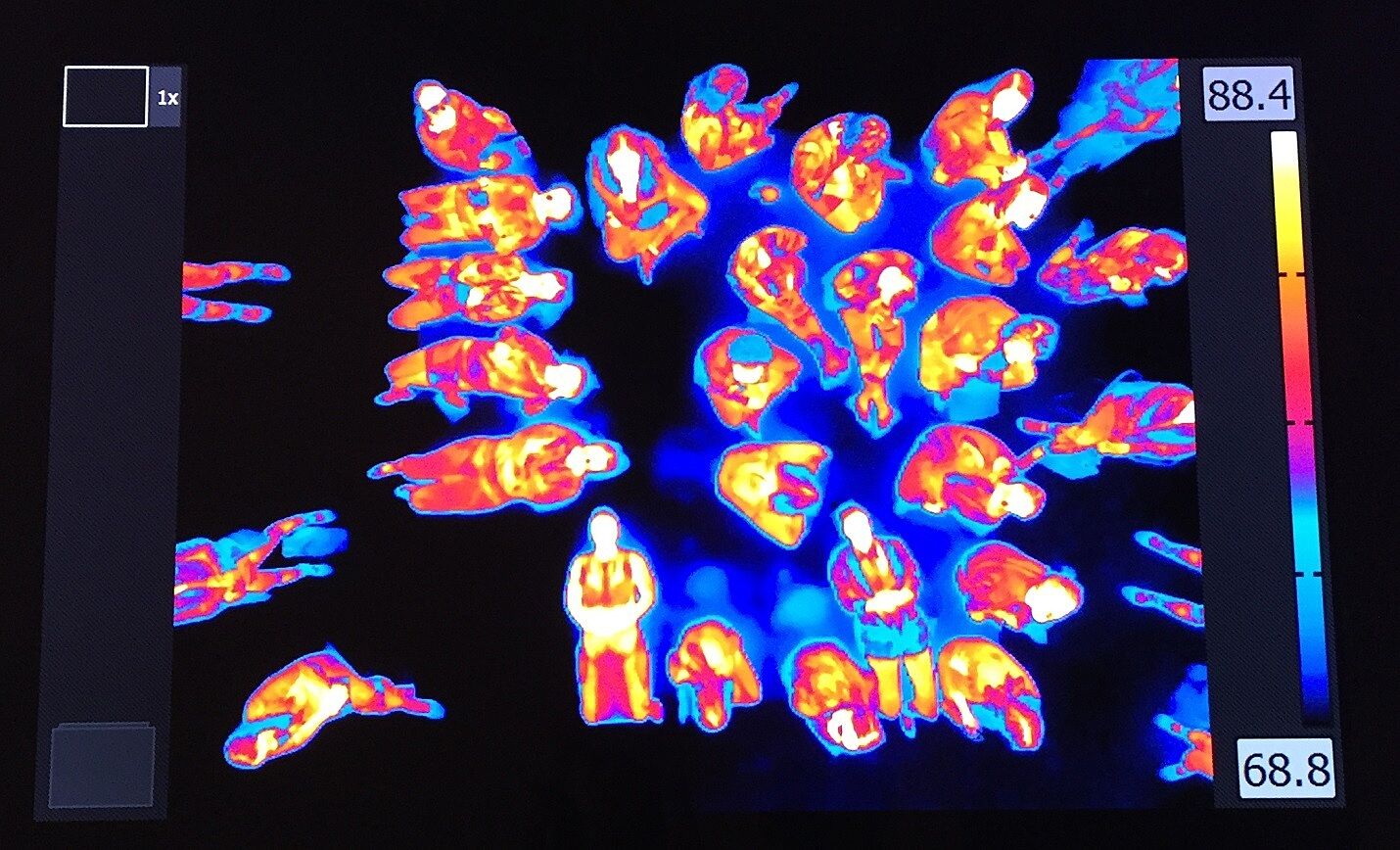 Thermal scan image of people. 