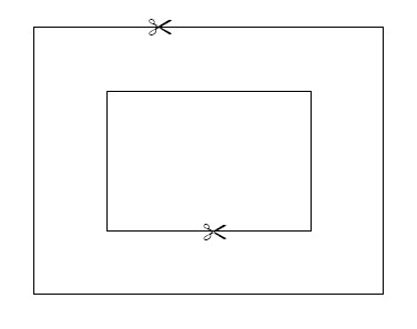 Diagram for cutting out holes for viewfinder.