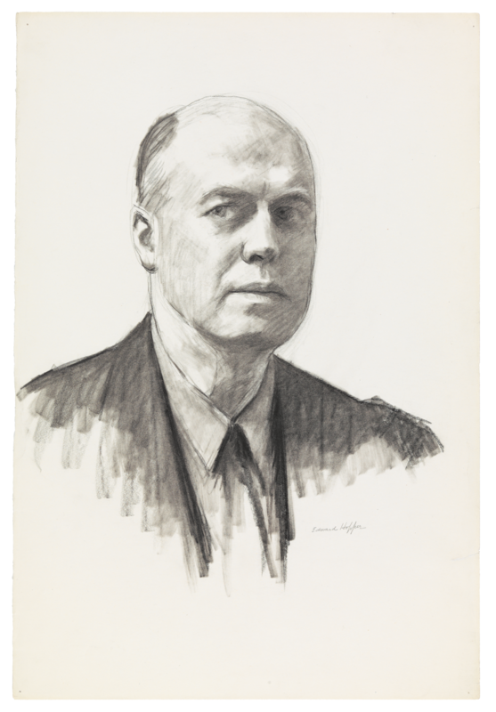 Self portrait sketch of Edward Hopper.
