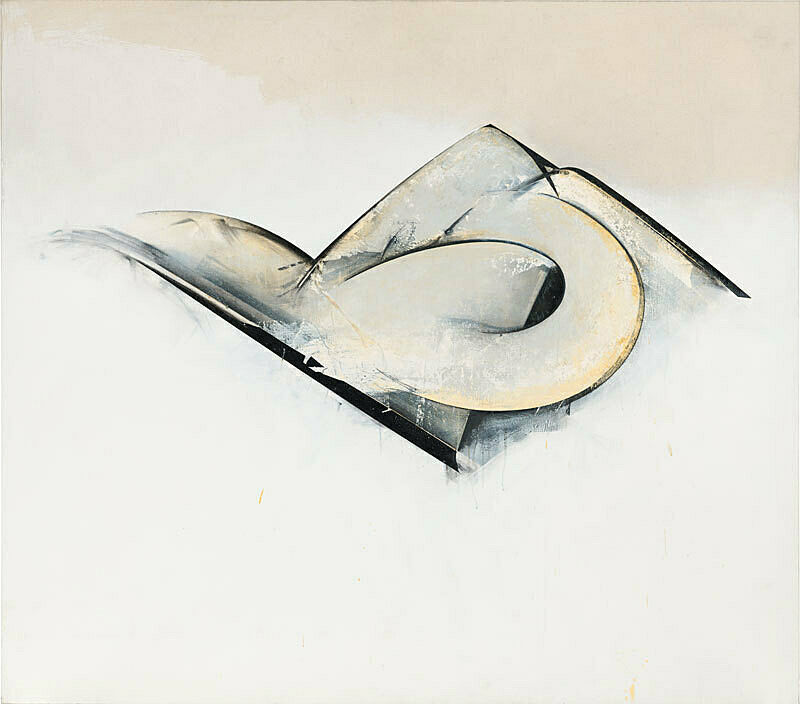 White background with an abstract shape in the foreground.
