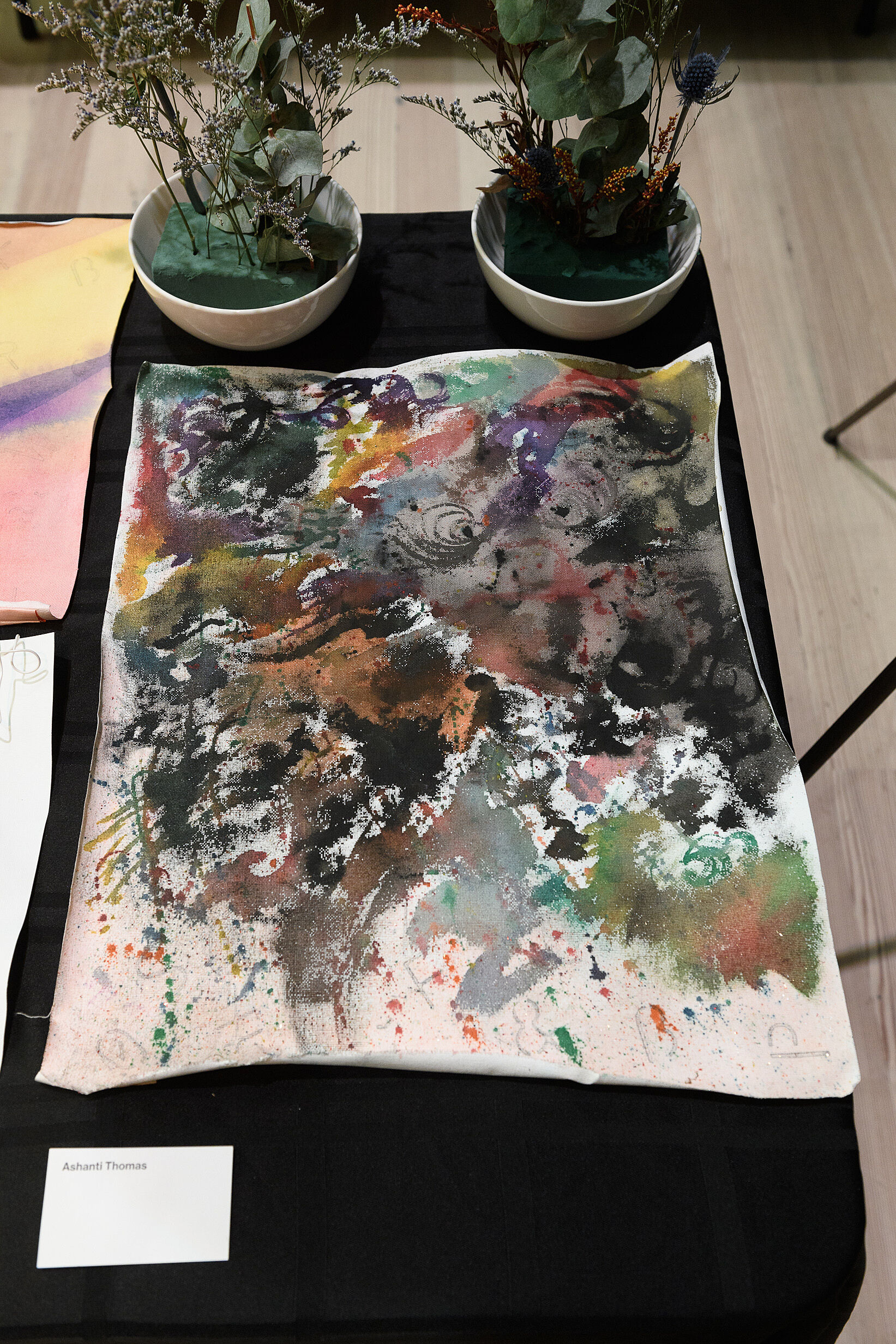 Abstract painting on cloth.