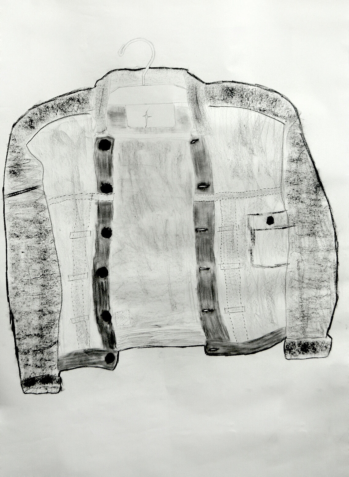 A drawing of a jacket.