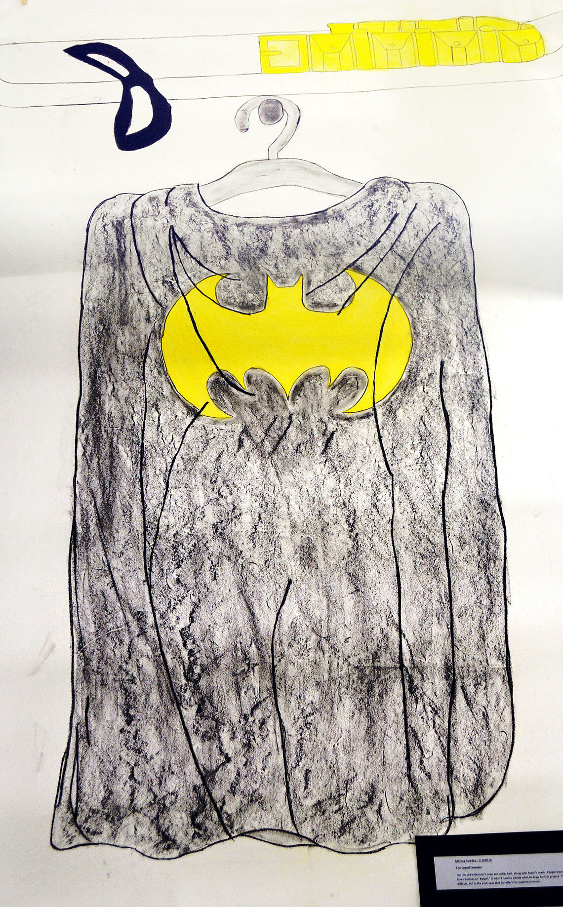 Drawing of a Batman costume.