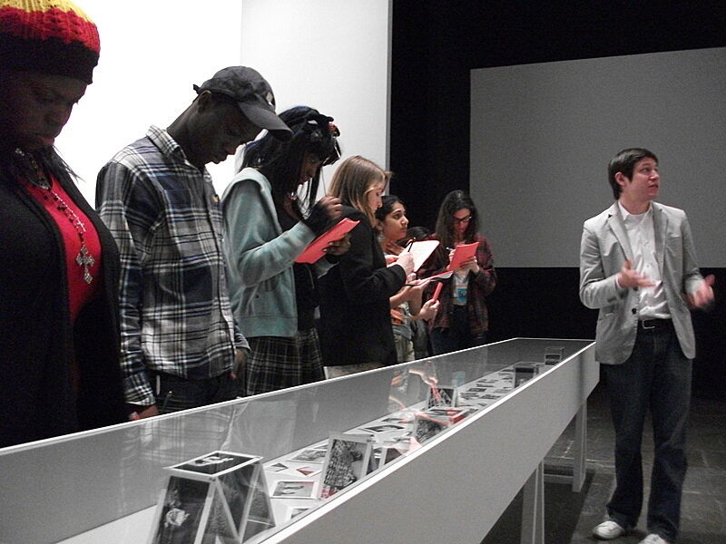 Art youth leaders on a tour with curator Gary Carrion-Murayari. 