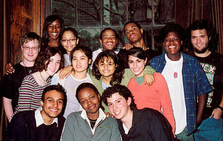Group of teen leaders from the Whitney Museum posing together.