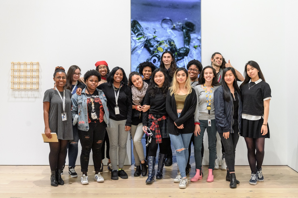 Oto Gillen with YI Leaders outside of his photo installation New York (2015–ongoing).