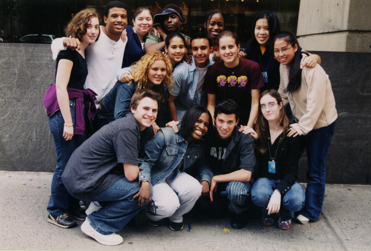 Group photo of Youth Insight Participants at the Whitney Museum in 2003-2004.