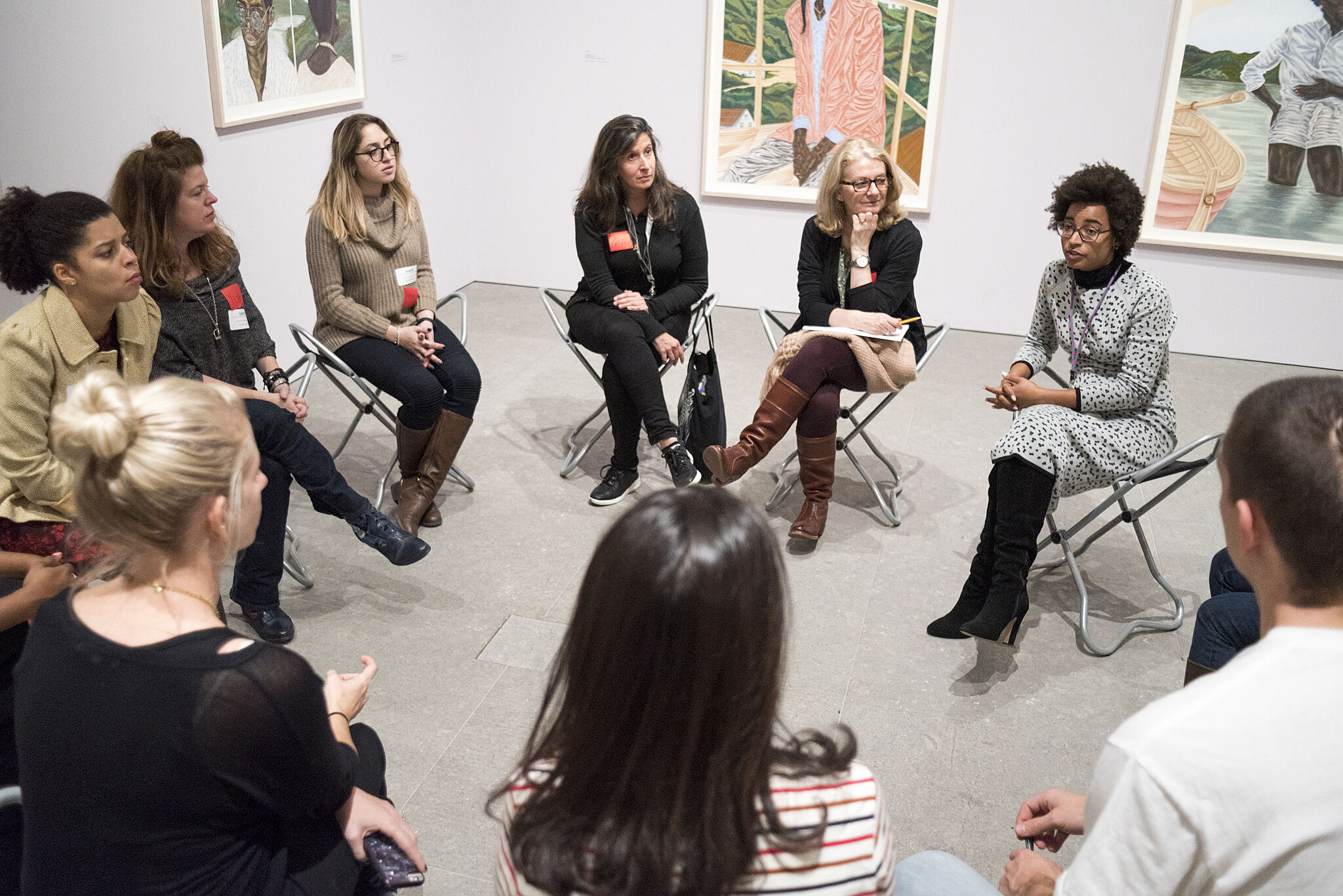 Teacher Exchange participants meet with Assistant Curator Rujeko Hockley.