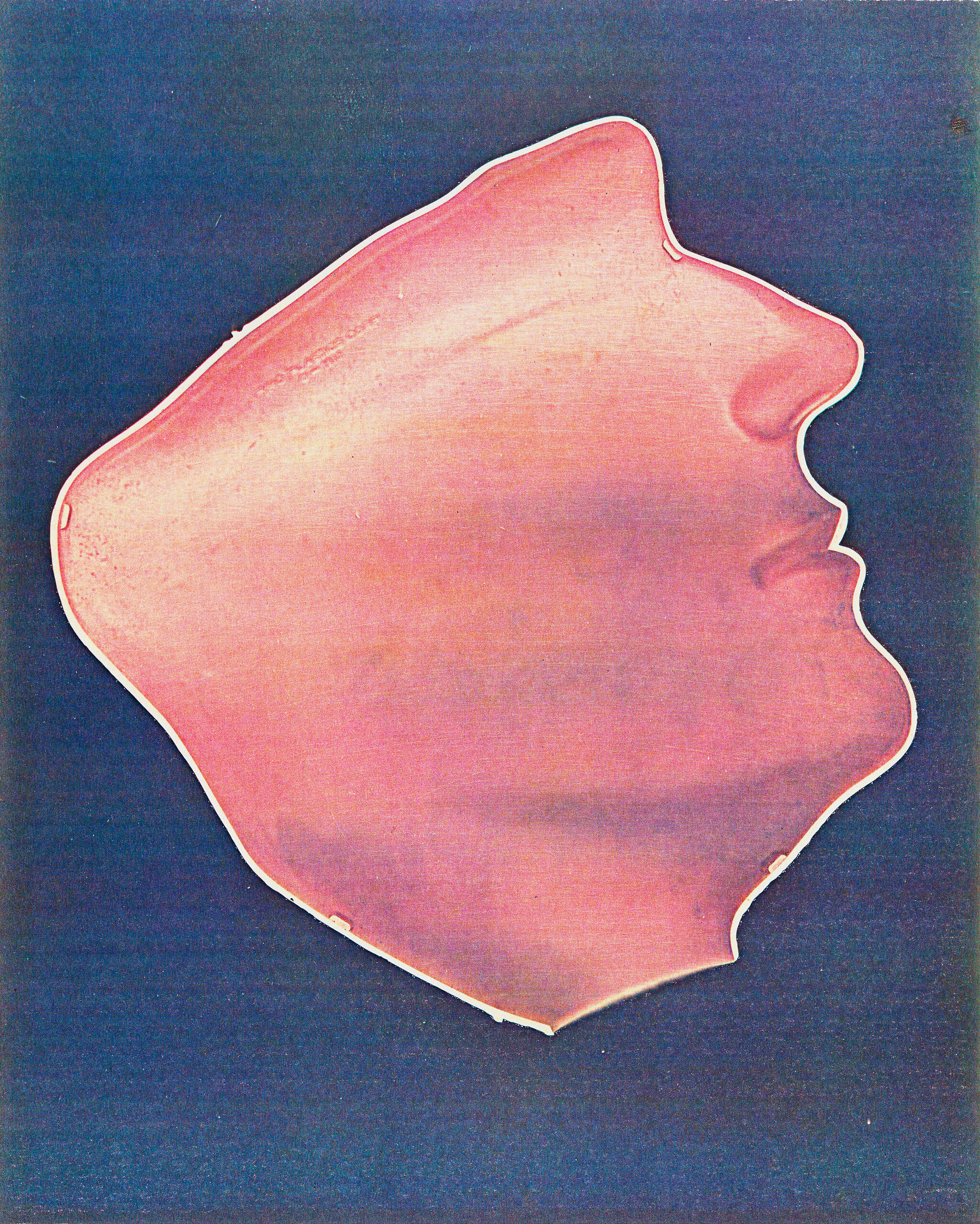 Artwork depicting a man in profile.